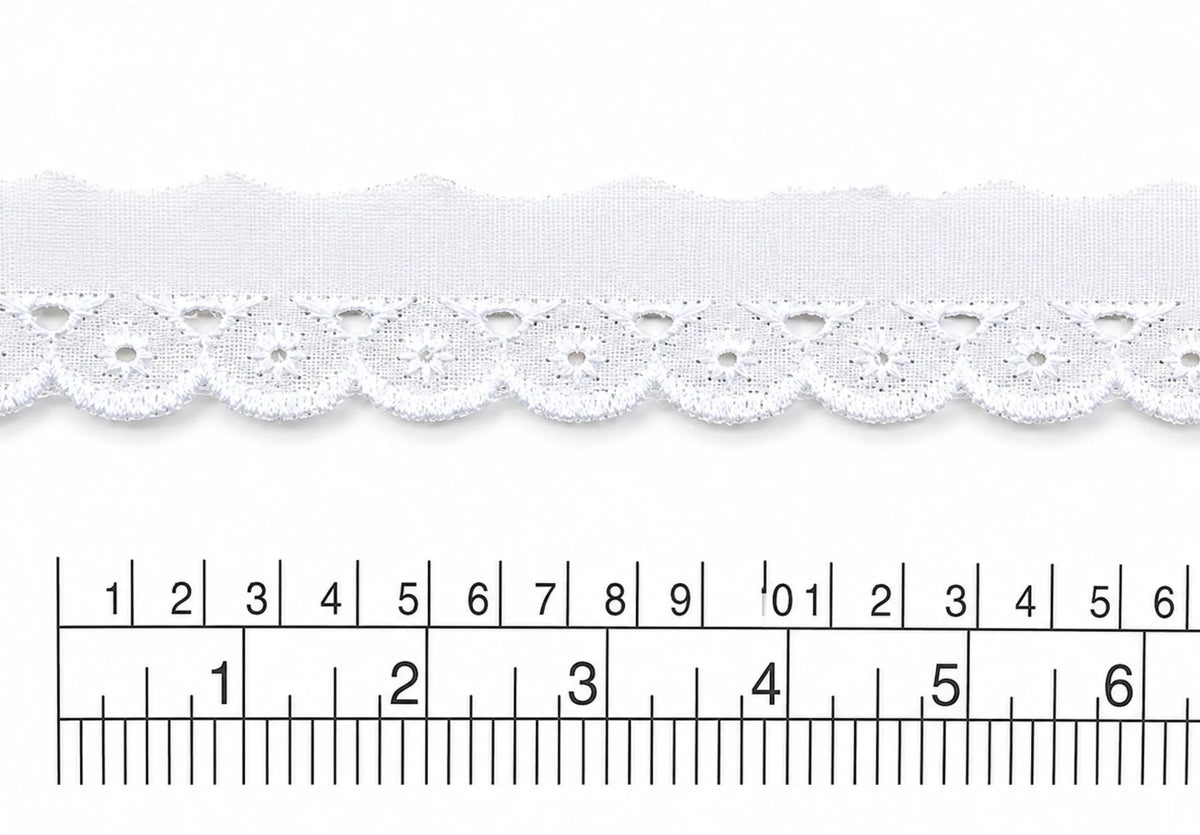 Broderie blanco  2 cm paquete de 150 yardas BP6
