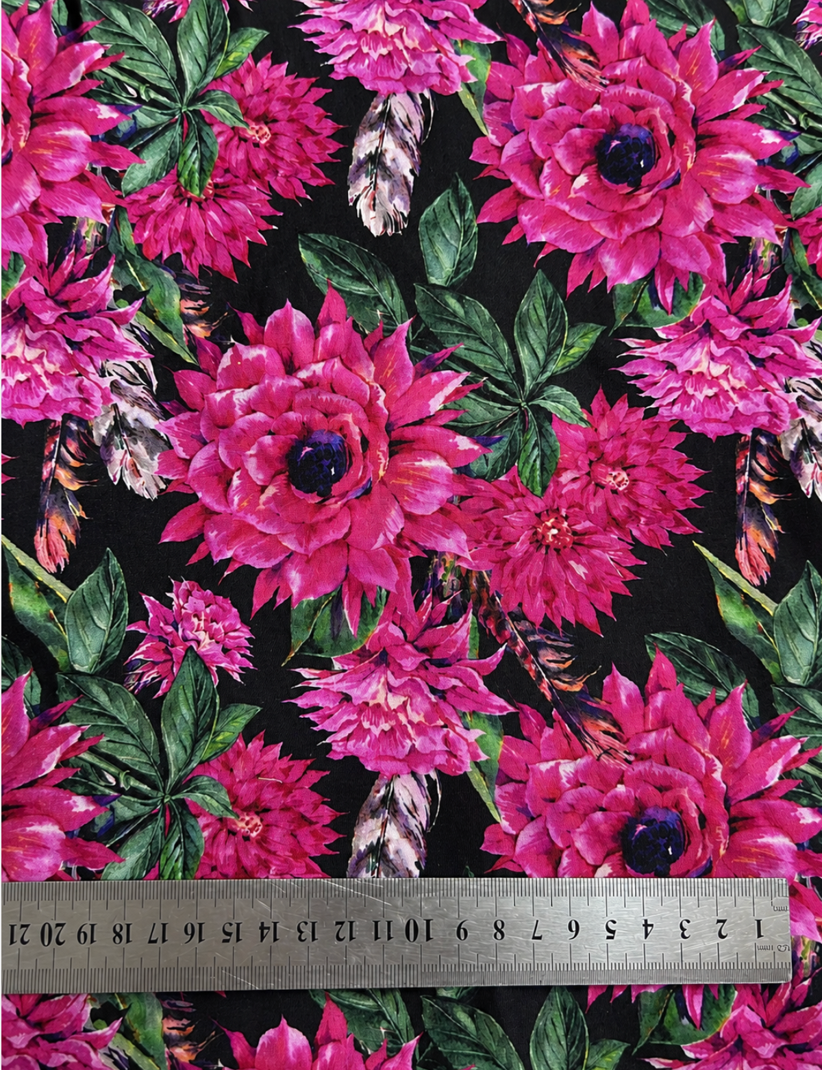 Algodon Sublimado negro fucsia  TFC37