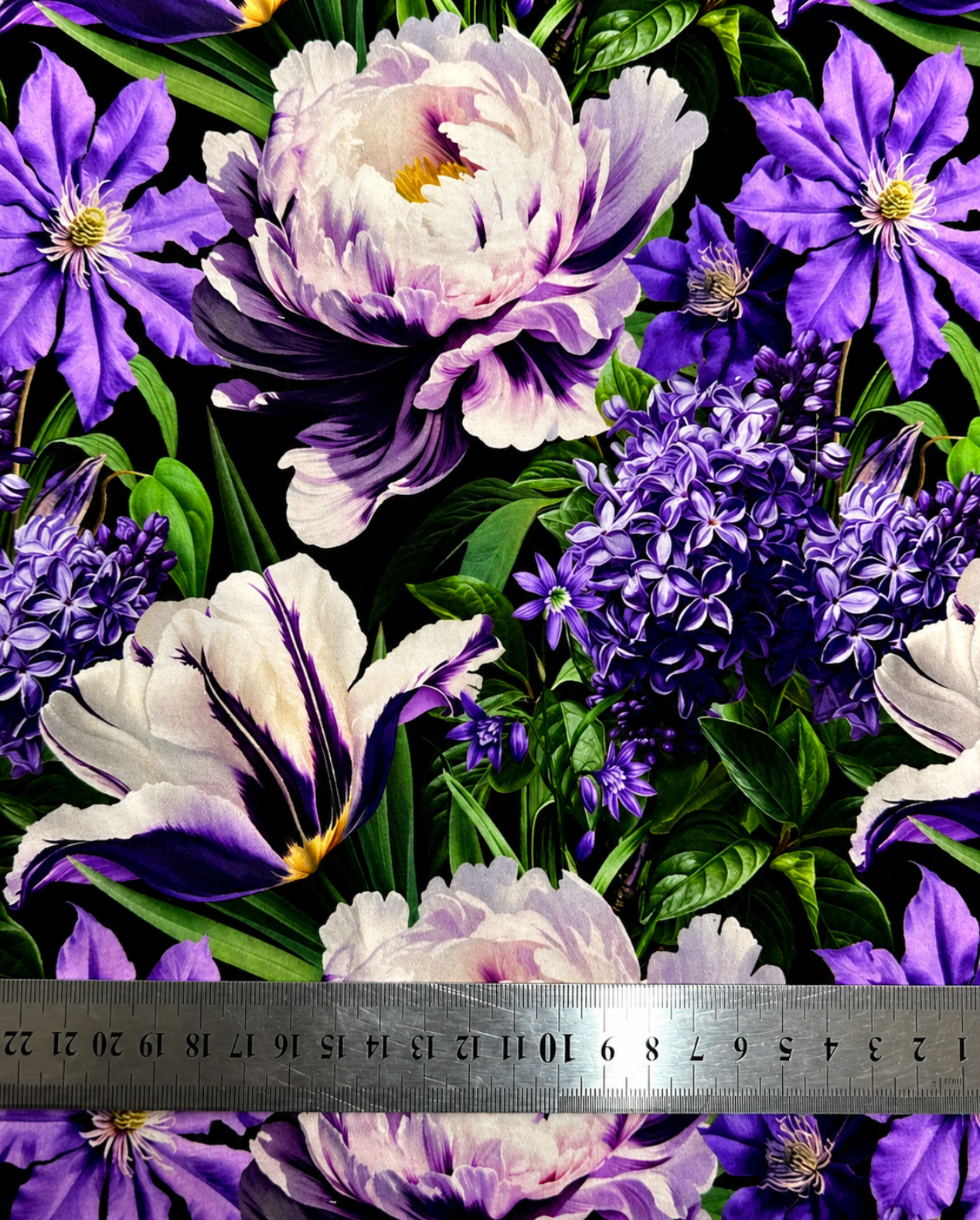 Algodon Sublimado negro morado   TFC39