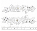 Par Macrame Flores espejo pedreria  blanco (X PAR) MCB35