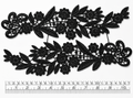 Par Macrame Flores espejo manito negro 26 cm (X PAR) MSB46