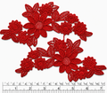 Par Macrame Flores espejo manito mediana rojo 19 cm (X PAR) MSB49