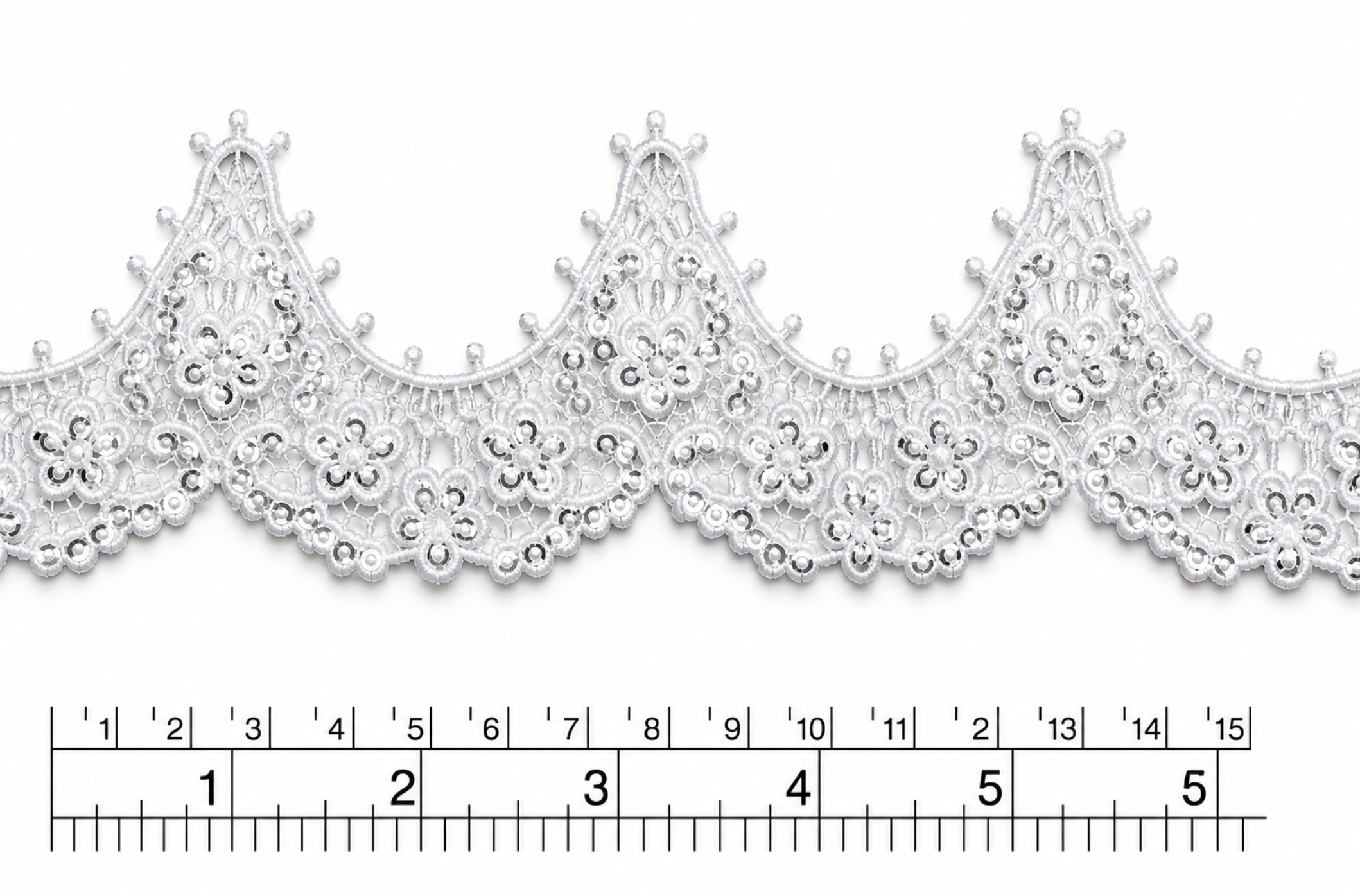 Macrame flor imperial con lentejuela (X pieza 16 Yardas) MCB37