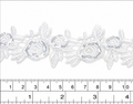 Macrame rosas con lentejuela  Blanco  (4cm X pieza 15 Yardas) MCB27