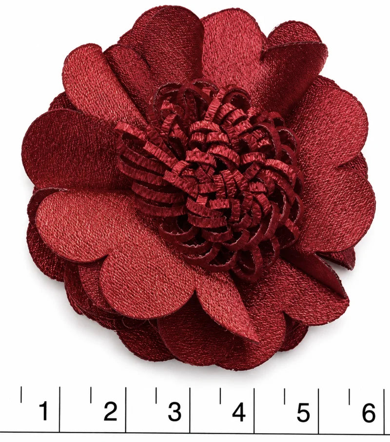 Flor de tela poliester Rojo italiano pistilo 5.5 cm (X UNIDAD) FT22