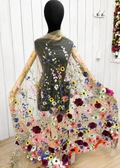 TULL BORDADO FLORAL 1.20M de ancho Color piel TFC32