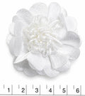 Flor de tela poliester blanco pistilo 5.5 cm (X UNIDAD) FT18