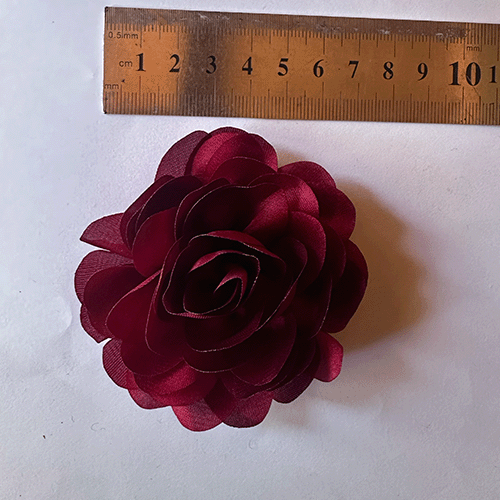 Flor de tela poliester Burdeo