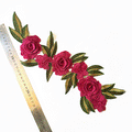 Macrame flores fucsia hojas verde (X UNIDAD)