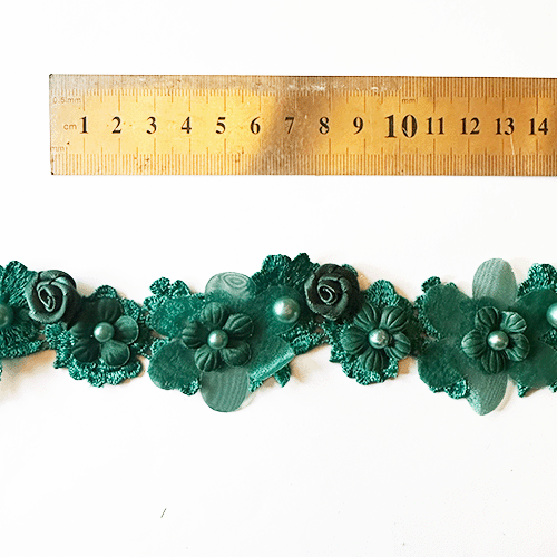 Macrame pedreria y gasa verde