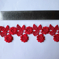 Macrame doble flor rojo (X METRO)