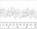 Macrame rosas con lentejuela  Blanco  (4cm X pieza 15 Yardas) MCB27