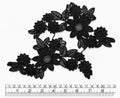 Par Macrame Flores espejo manito mediana negro 19 cm (X PAR) MSB48