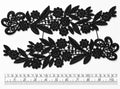 Par Macrame Flores espejo manito negro 26 cm (X PAR) MSB46