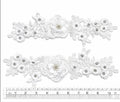 Par Macrame Flores espejo pedreria  blanco (X PAR) MCB35