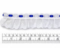 Pasacinta con cinta y broderie plisado de algodón, 4.5cm de ancho AZUL (pieza 10Yarsas) BP3