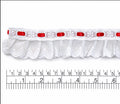 Pasacinta con cinta y broderie plisado de algodón, 4.5cm de ancho Rojo (pieza 10Yarsas) BP2