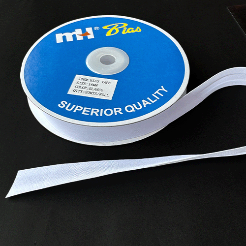 Sesgo popelina blanco 16mm