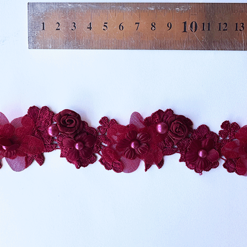 Macrame pedreria y gasa burdeo