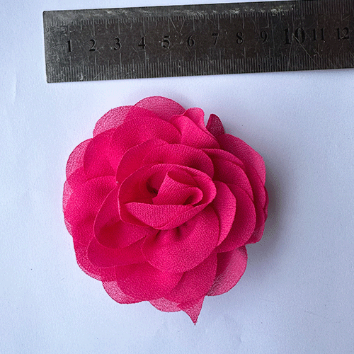 Flor de tela poliester Fucsia