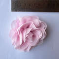 Flor de tela poliester rosado bebe (X UNIDAD)