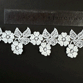 Macrame doble flor Blanco (X METRO)