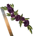Macrame flores moradas hojas verde (X UNIDAD)