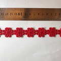 Flor macrame simple rojo (X METRO)