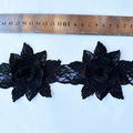 Macrame tejido 3D NEGRO (X METRO)