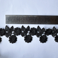 Macrame doble flor negro (X METRO)