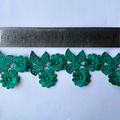 Macrame doble flor verde (X METRO)