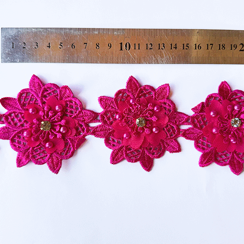 Macrame flor estrella fucsia (X METRO)