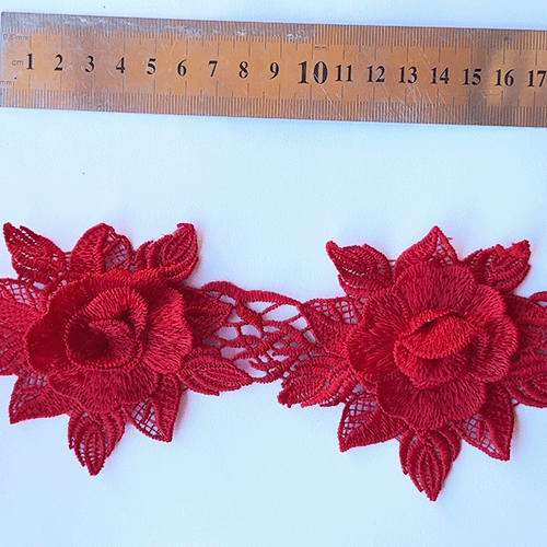 Macrame tejido 3D ROJO (X METRO)